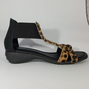 The Flexx Black and Cheetah Gladiator Sandal